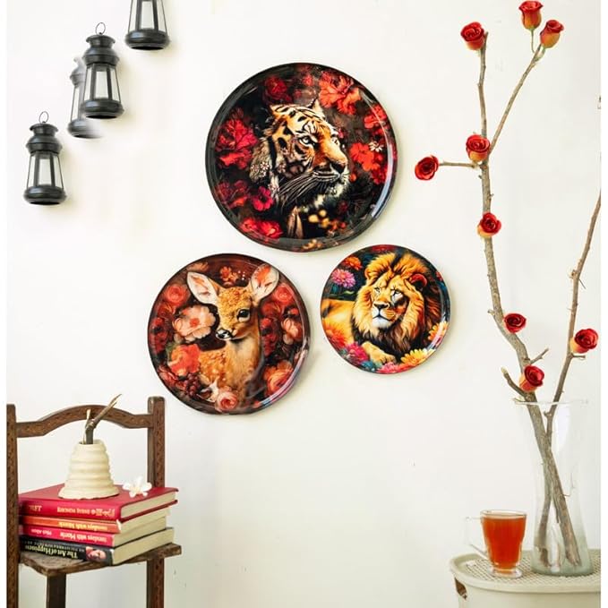 RITUALISTIC Vancara Madhubani Wall Plate for home decoration | Wall decor item for living room | Metal Wall décor | Gift item |wall art | wall showpiece| Home Décor Gift Item |Set of 3plate