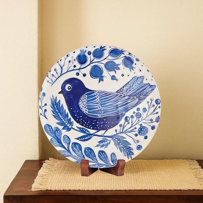 RITUALISTIC Birds Single Wall Plate for Home Decoration with 10 Inch Stand | Wall Arts For Living Room, Bedroom and Office Decor | Aesthetic Room Decor Items | Wall Hanging Showpiece | Home Décor