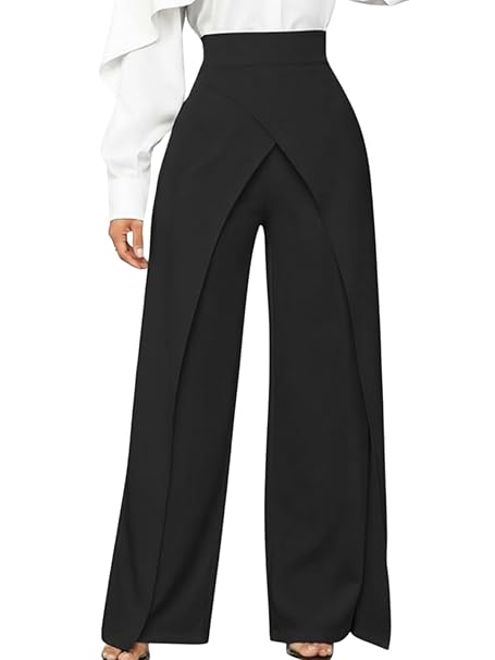 GRECIILOOKS Trousers for Woman | Womens High Rise High Waist Flared Korean Style | Formal Pant for Women Office Wear| Track Pants for Womans Elegant for College & Events (Available in Plus Size)