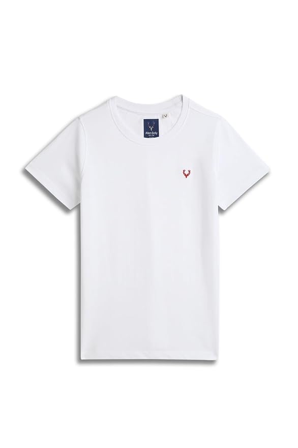 Allen Solly Boys' Crew Neck T-Shirt | Stag Logo | Cotton | Regular Fit | Everyday Kids Casual Wear