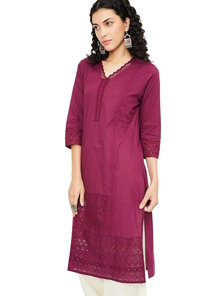 Max Women's Cotton Regular Fit Casual Kurta