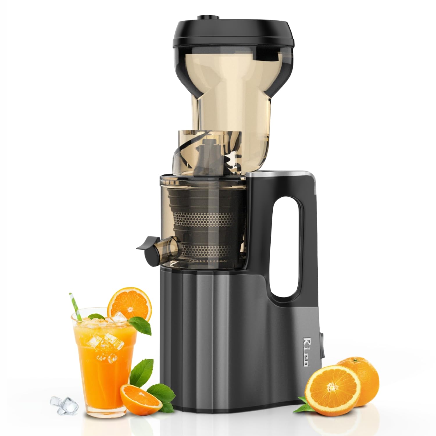 Rico Cold Press Juicer with Ice Cream Maker | All-in-1 Slow Juicer for Fruits, Vegetables, Nut Milk | 10% More Juice, Less Waste |Low Noise | Anti-Drip | Easy to Clean.