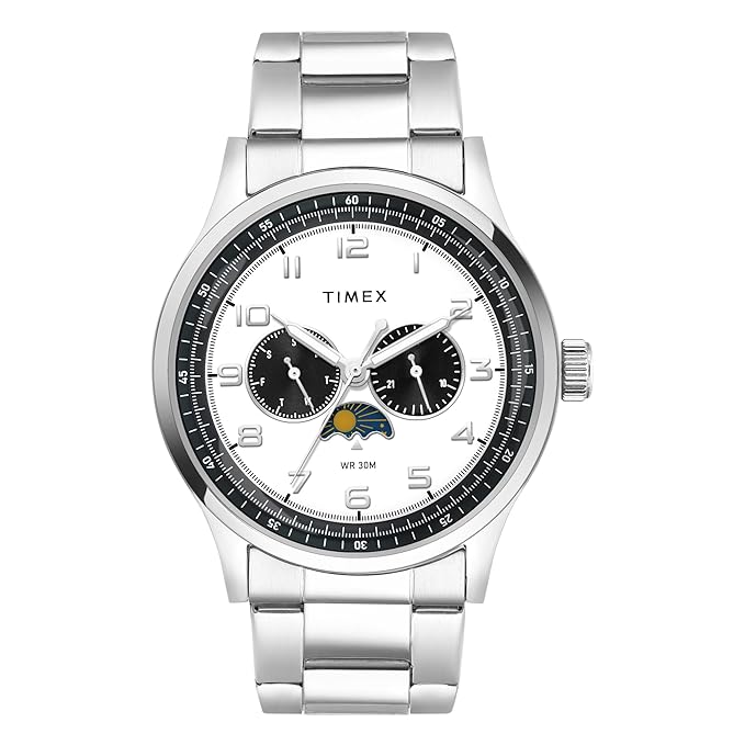 TIMEX Analog Watch for Men with Round Dial & Water Resistant Man's Wrist Watches