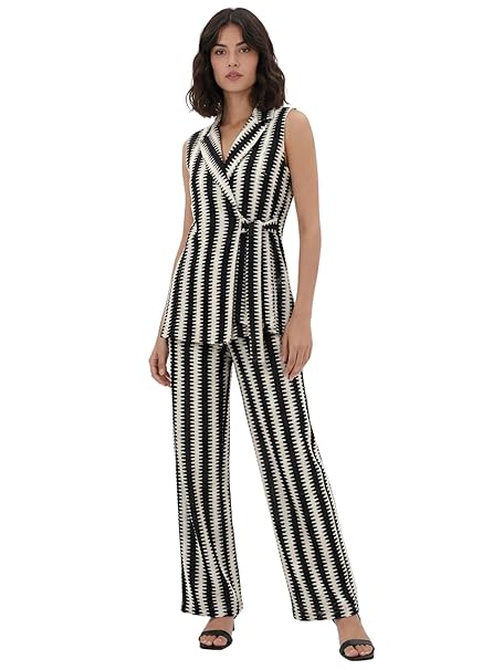 GRECIILOOKS Co Ord Set for Women | Casual Blazer Stylish | Travel Set for Women | Festive Formal Outfits | Classic Collar Sleeveless Co-Ord Set | Trendy Summer 2 Piece Suit Set