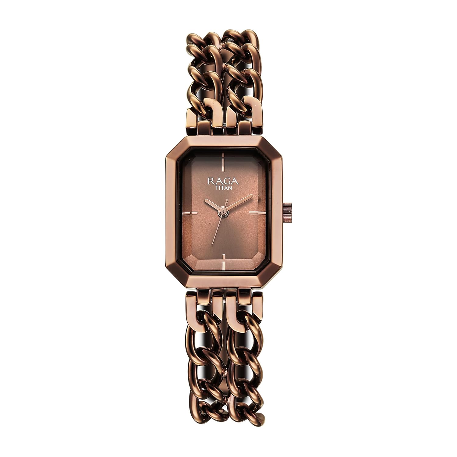 Titan Raga Showstopper Quartz Analog Brown Dial, Metal Strap Watch for Women