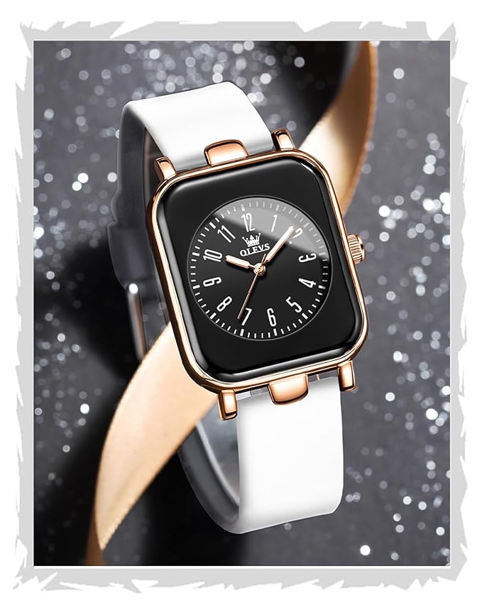 OLEVS Watch for Women Analog Quartz Original Womens Watch Fashion Ultra Thin Minimalist Silicone Strap Waterproof Slim Watches for Ladies