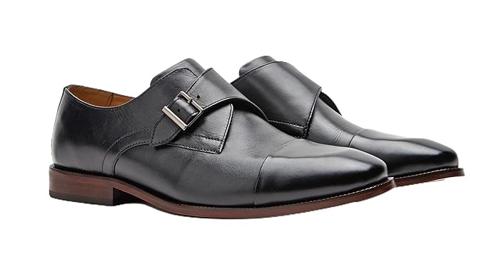 Symbol Premium Mens Formal Leather Monk Strap Shoes