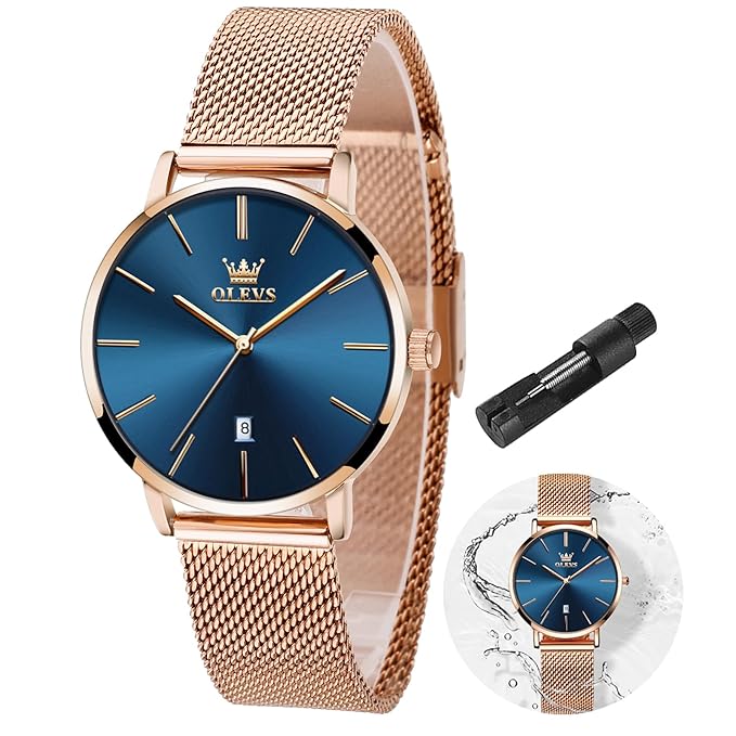 OLEVS Quartz Ladies Watch Ultra Thin Stainless Steel Rose Gold Female Watches Sport Clock Women Wristwatches