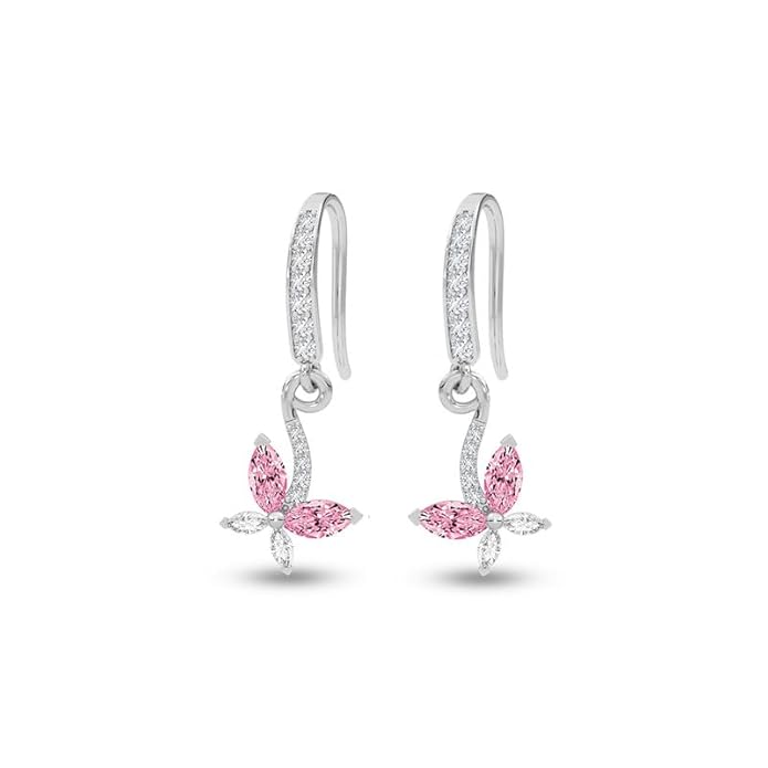 CLARA 925 Sterling Silver Drop Earrings | Platinum Plated | Daily Wear |Gift for Women and Girls