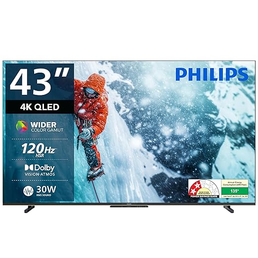 Philips 109 cm (43 inches) 8100 Series 4K Ultra HD Smart QLED Google TV 43PQT8100/94