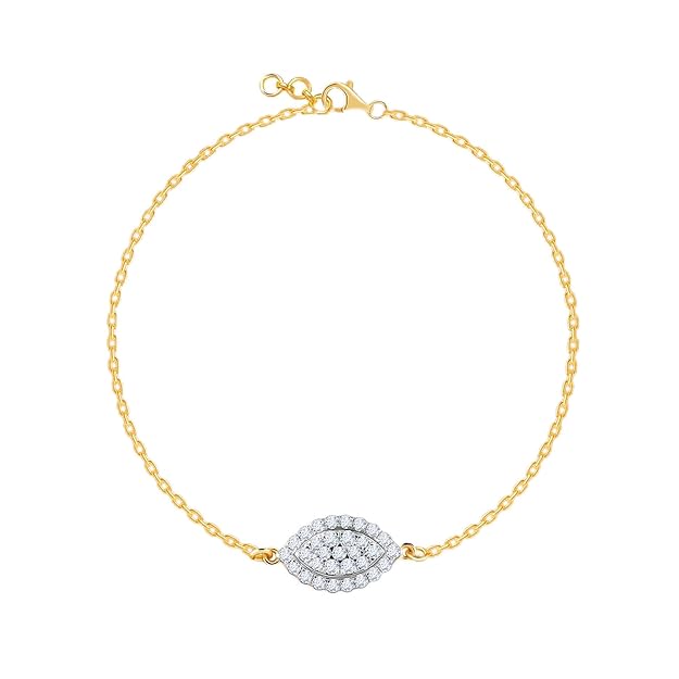 GIVA 18K Gold Nazar Diamond Bracelet|With Certificate of Authenticity & BIS-Hallmarked Gold Jewellery