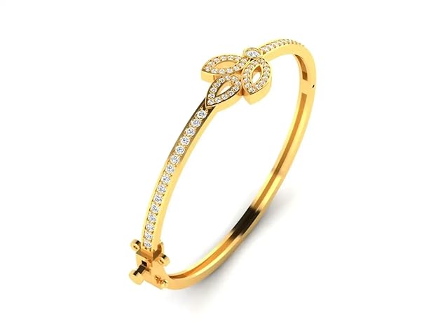 Glimmering Petals Gold Diamond Bracelet 18k Vermeil Gold Plated 925 Silver with LabGrown Diamonds