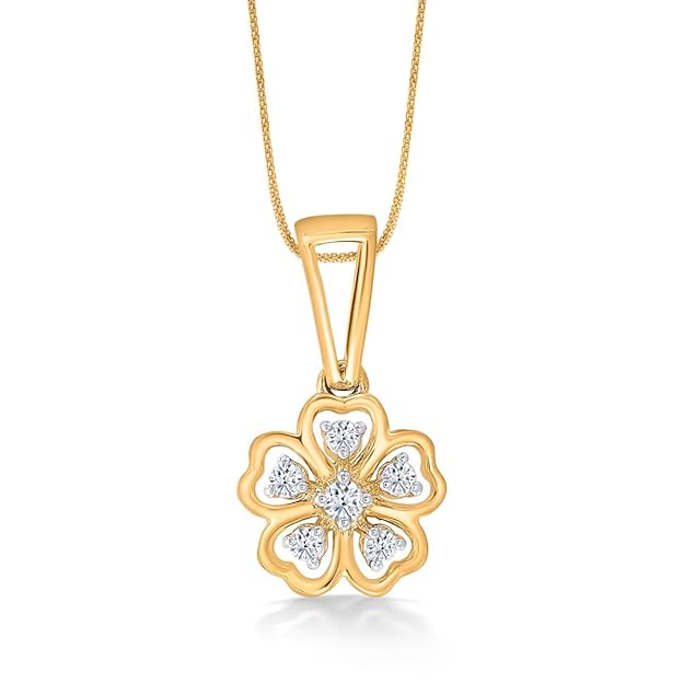 P.N.Gadgil Jewellers 14 Karat Yellow Gold & Diamond Pendant for Women IJPCX02058XX IJ-SI