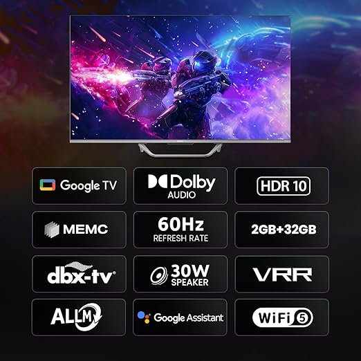 Haier H6E Series 139cm (55) 4K QLED Ultra HD Smart LED Google TV 55H6E Visit the Haier Store