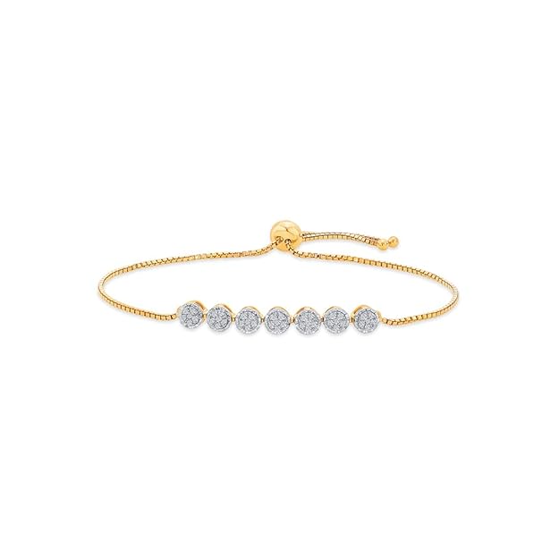 P.N.Gadgil Jewellers 18 Karat Yellow Gold & Diamond FG/VS Certified Gold Flexible Bracelet For Women KBR0893