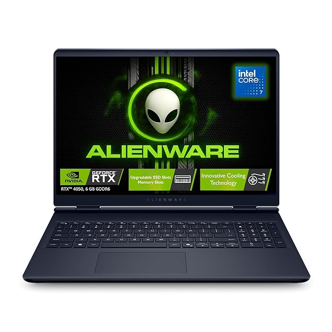 Alienware 16 Aurora Gaming Laptop, Intel Core 7 240H, 16GB, 1TB SSD, 16" (40.64cm) WQXGA 300 Nits, NVIDIA RTX 4050, 6GB GDDR6, Backlit KB, Windows 11+Microsoft Office Home 2024, Indigo, 2.57kg