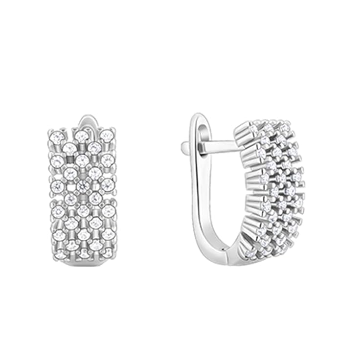 GIVA 925 Silver Rose Gold 18k gold Plated Zircon Hoop Earrings Semi Hoops | Gifts for Women & Girls
