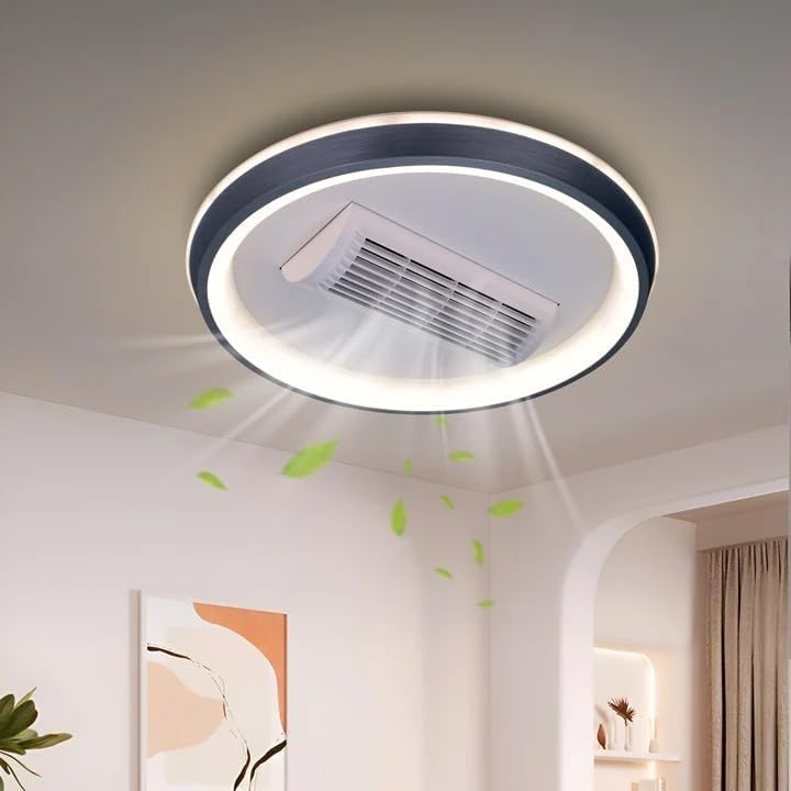 Smartway® Hubert LED Ceiling Light with Hidden Fan | 3 Color Mode (Warm, Cool, Neutral White) | Remote Control | Silent Airflow | Modern Decorative Light for Home & Office (1 Year Warranty)