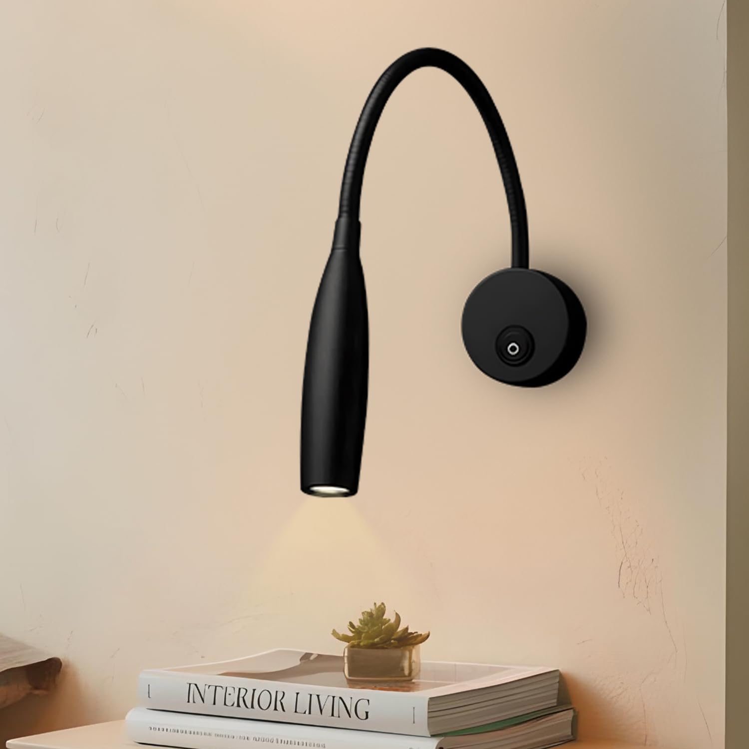 Smartway® Livik Black 4 Watt LED Wall Lamp Warm White | Modern Decorative Bedside Wall Light | Wall Mounted Indoor Lighting for Living Room Bedroom Hallway | Energy Efficient Design | 1-Year Warranty