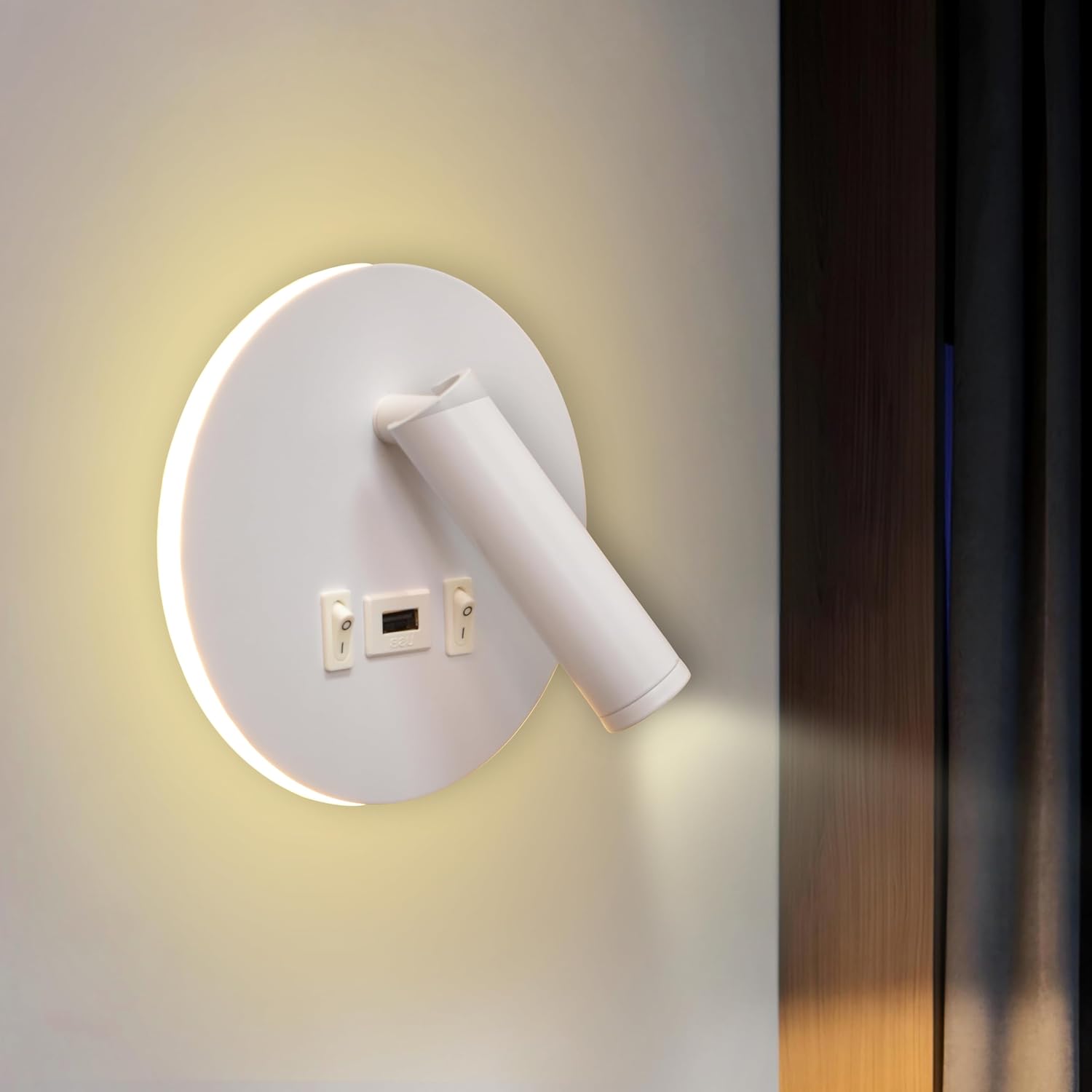 Smartway® Rotatable USB White 12W Rotatable Bedside Wall Lamp – Modern Decorative Wall Light for Bedroom & Living Room, Premium Reading Lamp