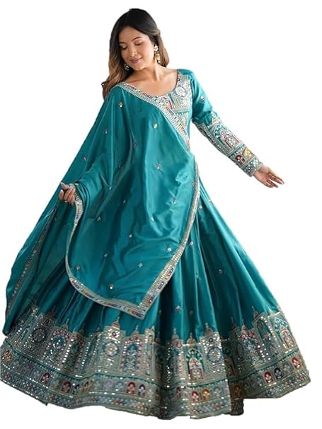 TILKI FASHION Woman's semistiched lengha choli with beautiful design Embordery Work