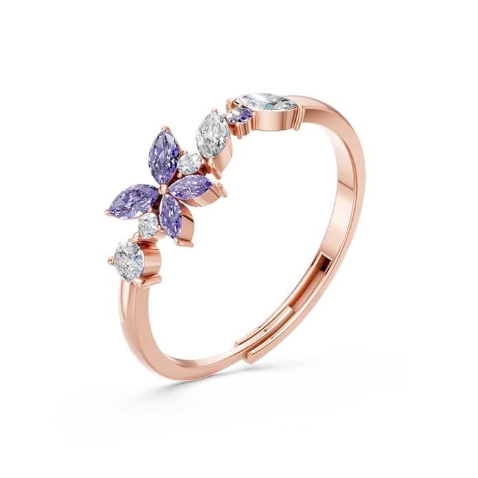 Miss Highness 925 Sterling Pure Silver Ring for Women, Butterfly Rings, Adjustable Size, Daily Wear Silver Jewellery with Certificate of Authenticity, Birthday, Anniversary, Gift for Wife & Girlfriend