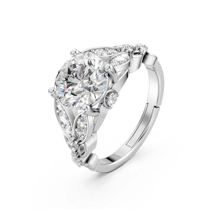 Miss Highness 925 Sterling Pure Silver Ring for Women, Solitaire Rings, Adjustable Size, Daily Wear Silver Jewellery with Certificate of Authenticity, Birthday, Anniversary, Gift for Wife & Girlfriend