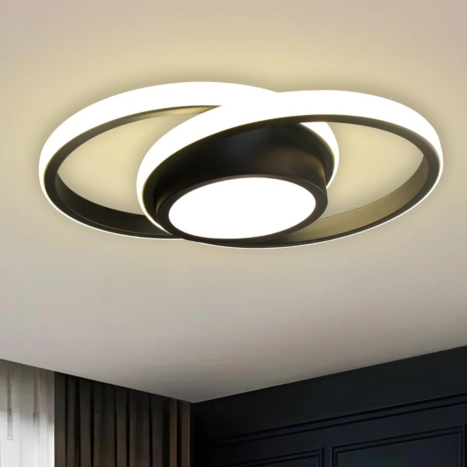 Smartway® Upbeat 32W Modern LED Ceiling Light | 3 Color Mode (Warm, Cool & Natural White) | Metal Decorative Lamp for Office, Home, Bedroom, Living Room & Dining | 1 Year Warranty (Round)
