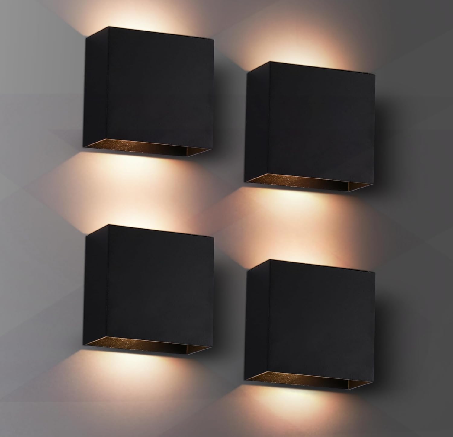 Smartway® Combination 6W LED Up & Down Wall Lamp Pack of 4 | Modern Decorative Wall Light for Living Room, Bedroom, Staircase & Outdoor | Warm White Wall Mounted Light | Fancy Wall Light
