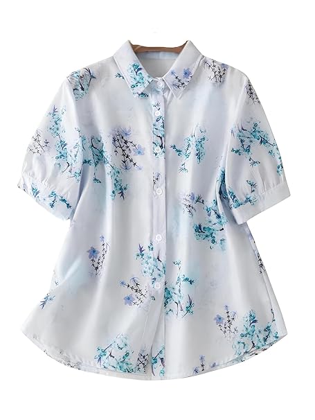 Gufrina Women's Pink Floral Printed Button Down Western Shirt with Collared Neck and Half Sleeves in Relaxed Fit Style
