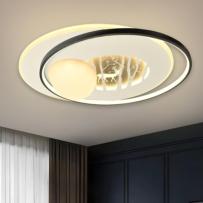 Smartway 105W Round Beau Modern LED Ceiling Light or Wall Lamp | 3 Light Modes (Warm, Natural & Cool White) | Decorative Wall Mount Light for Living Room, Bedroom & Bedside