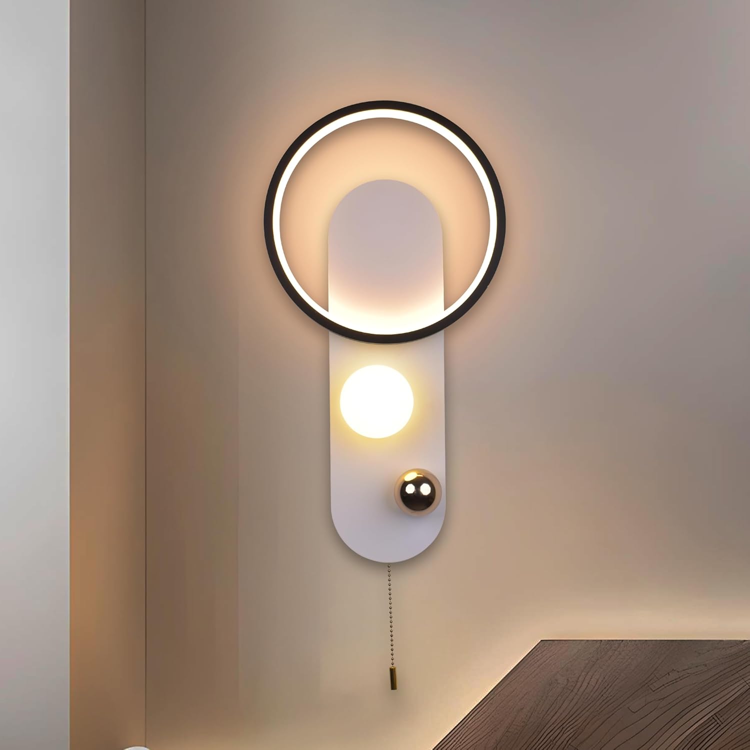 Smartway® - Clique 25 Watts Modern LED Wall Lamp LivingRoom|Bedside|Bedroom|Decorative Wall Mount Light & Home Decor 3 Light Mode (Warm|Natural & Cold White)