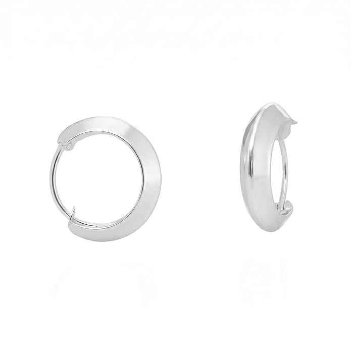 Teesta 925 Sterling Silver Minimalist Hoop Earrings for Women & Girls | Elegant Everyday Wear Jewelry | Hypoallergenic Lightweight Bali Hoops | With 925 Stamp & Certificate of Authenticity | 6 Month Warranty
