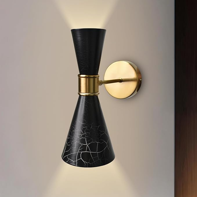Smartway® Hoot Black Wall Lamp | Modern Decorative LED Wall Light with 3 Color Mode for Living Room, Bedroom & Indoor Spaces | 1-Year Warranty E27 Bulb (Not Included)