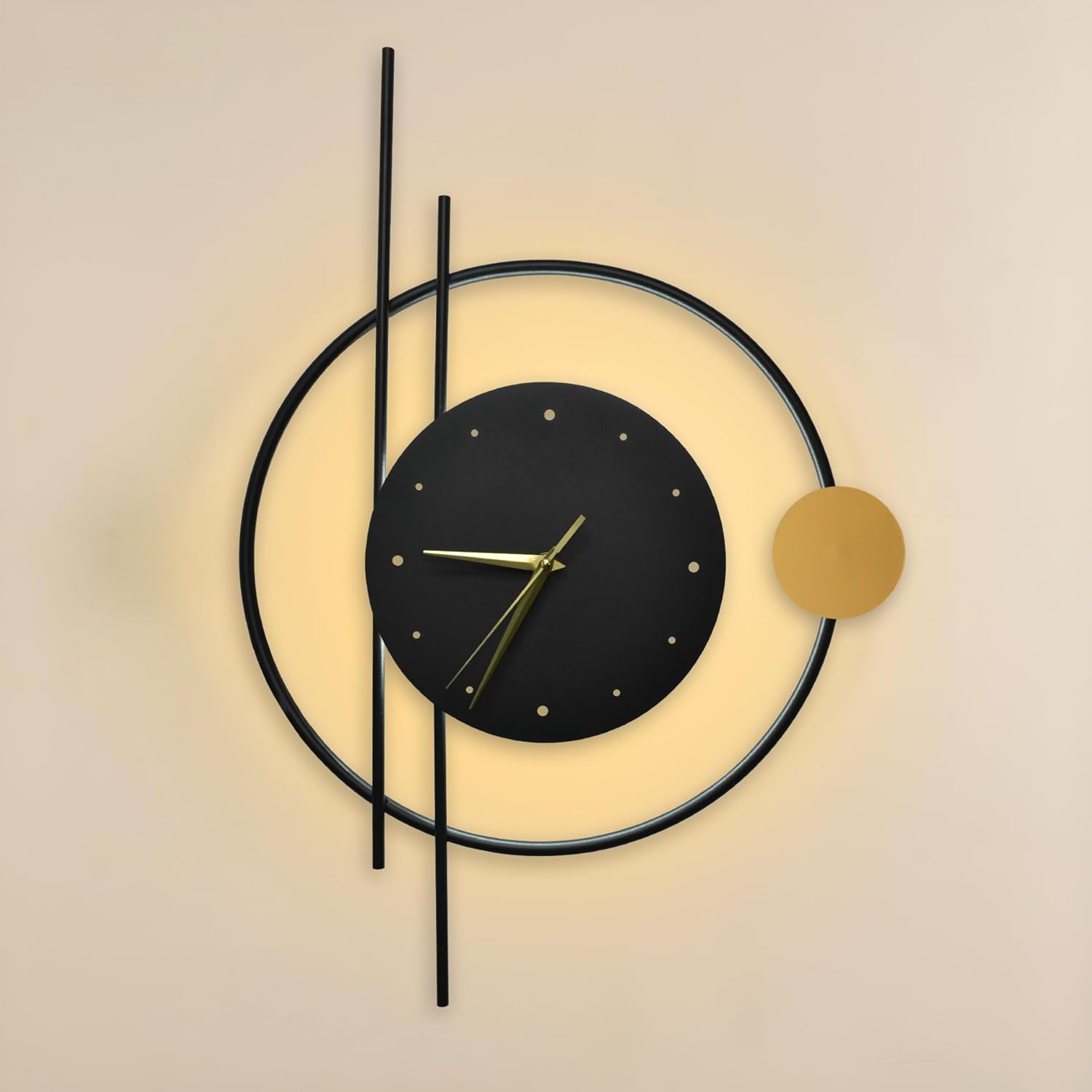 Smartway® Denric 6 Watt LED Wall Lamp with Clock Modern Decorative Wall Light with 3 Light Modes (Warm, Natural & Cool White) | Bedroom, Living Room & Bedside