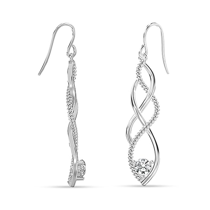 TRUESILVER ACPL 925 Sterling Silver Drop & Dangle Earrings for Women | BIS Hallmarked Elegant Twisted & Knot Style Jewelry | Lightweight Fashion Earrings for Girls & Women