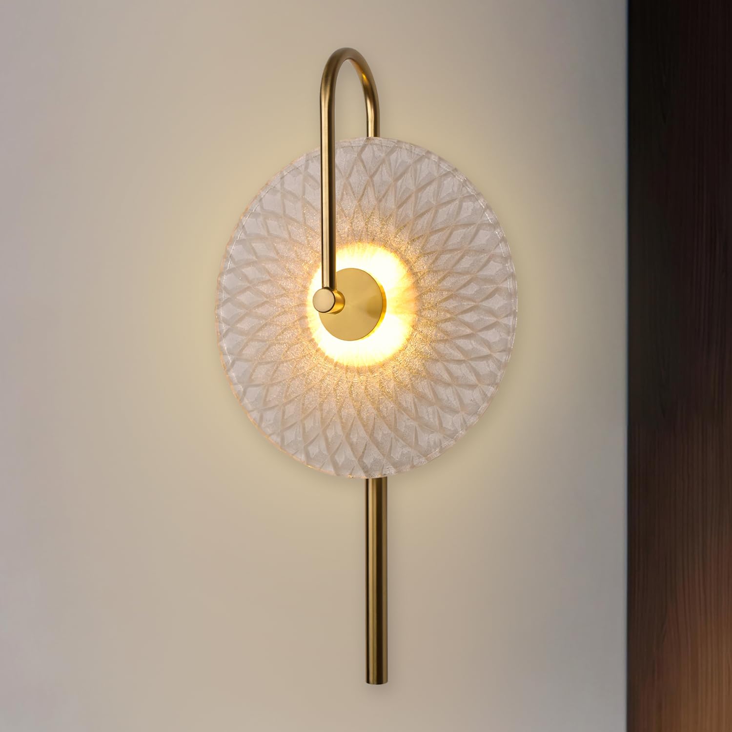 Smartway® Aleran 6W Modern Wall Mounted Bedside Lamp | Glass LED Wall Light with 3 Light Modes | Decorative Wall Light for Living Room, Bedroom & Office Lighting | Modern Wall Lamp for Home Décor