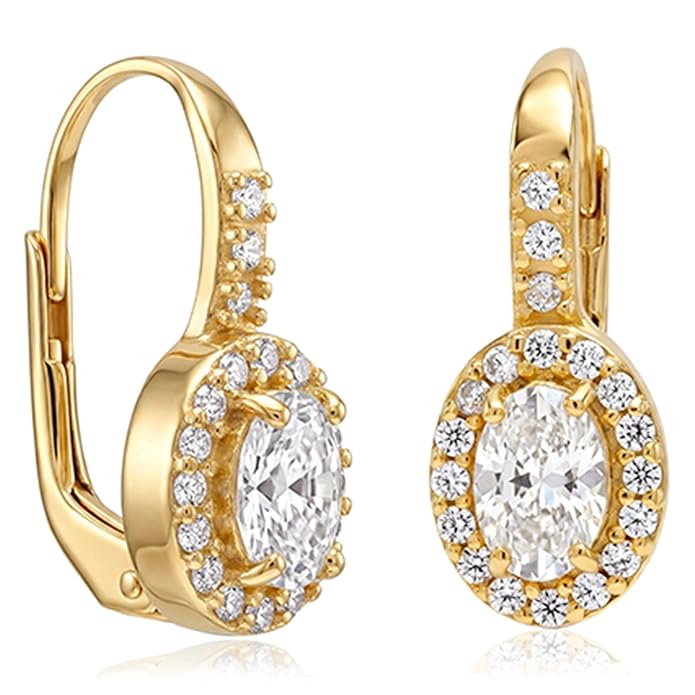 TRUESILVER ACPL 925 Sterling Silver Cubic Zirconia Earrings for Women & Girls | BIS Hallmarked Drop Dangle Leverback Style | Elegant Jewelry Gift for Women
