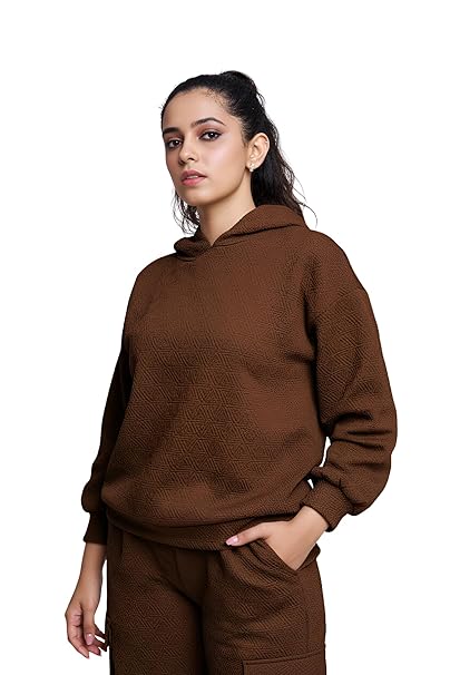 GRECIILOOKS Co-ord Set for Women Stylish | Warm Hooded Hoodie & Pant Set | Winter Wear Womens Dress | Casual Travel & Loungewear Outfit | Oversized Loose Fit Winter Hoodie set