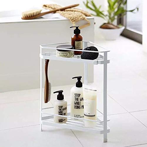 ARHAT ORGANIZERS 2 Tier Corner Shower Caddy Stand Shower Shelf Rack Storage Organizer for bathroom Coner Rack for Plates Bowls and Rack, Countertop Organizer Kitchen Shelf (pack of 1) (White)