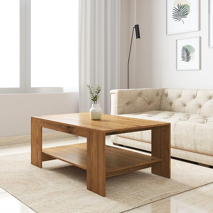 Amazon Brand - Solimo Mesto Engineered Wood Coffee Table (Knotty Wood Finish)