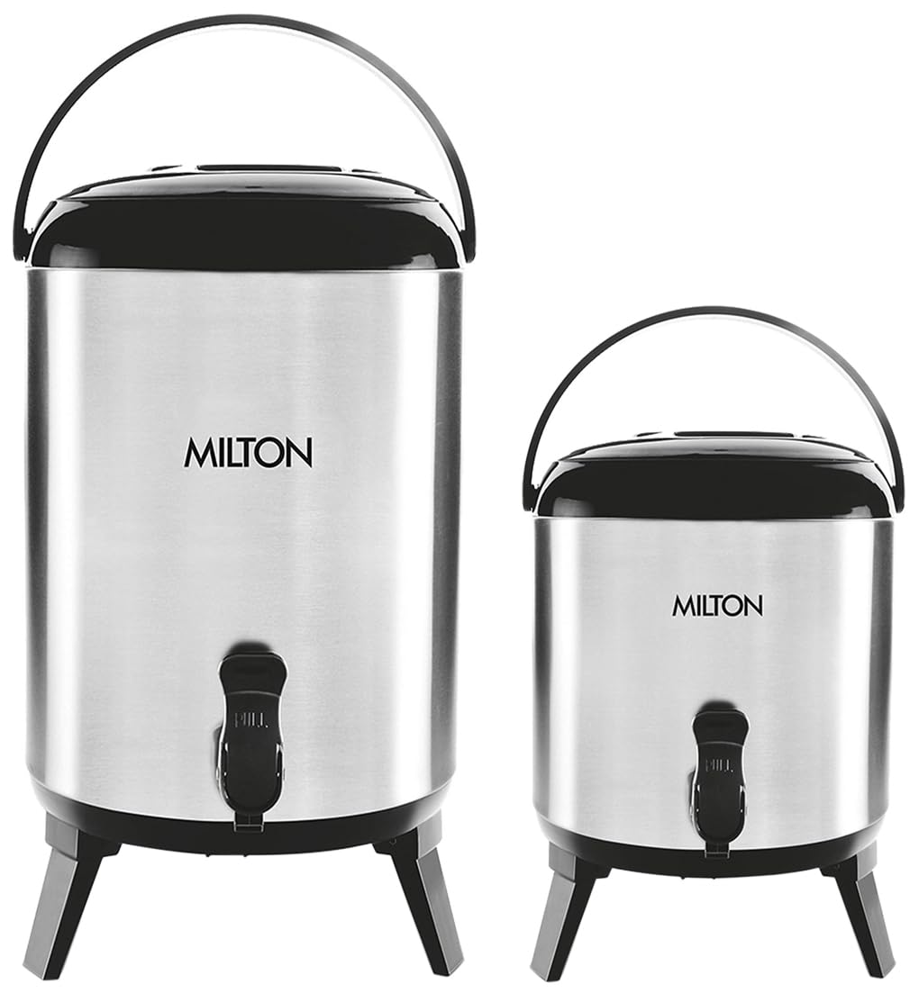 Milton Thermosteel Stellar Water Jug Set - 10 Litre (Large) & 4.6 Litres, Silver