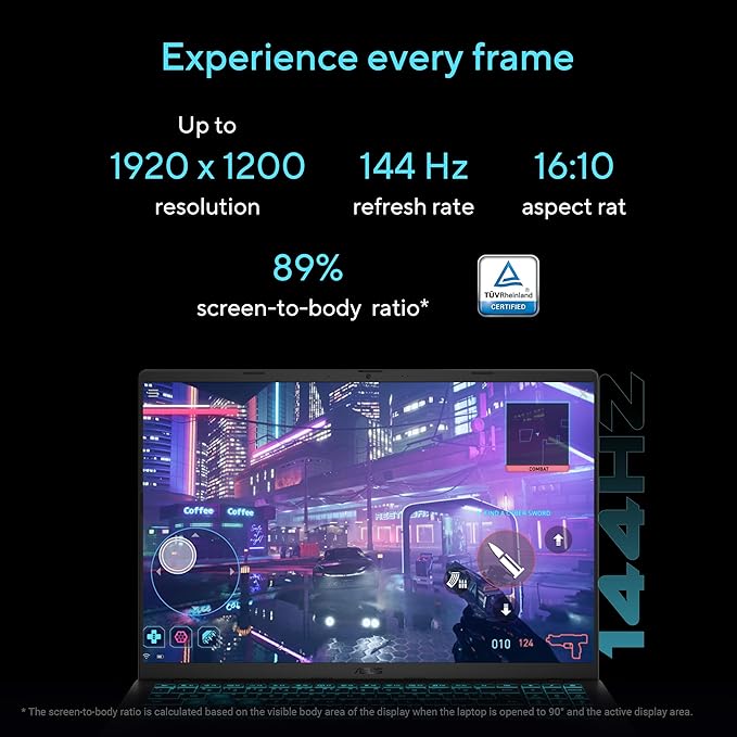 ASUS Gaming V16 (2025) 14th Gen,Intel Core 5 210H Gaming Laptop (RTX 4050-6GB/16GB RAM/512GB SSD/Windows 11 Home/16/144Hz/M365*/Office Home 2024,Matte Black,1.95 Kg),V3607VU-RP550WS