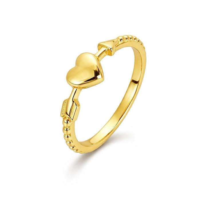 925 Stamped Sterling Silver Heart Adjustable Ring for Women | Modern Open Style Finger Ring Design | Lightweight Everyday Wear Sterling Silver Jewellery Accessory