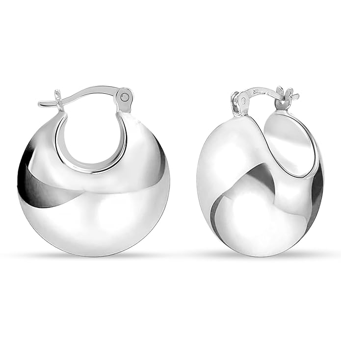 TRUESILVER ACPL 925 Sterling Silver Hoop Earrings for Women & Girls | Elegant Designer Hoop Earrings Collection | Classic, Modern & Minimal Silver Fashion Jewelry | Everyday Wear & Gifting Earrings