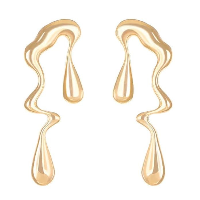 Nilu's Collections Abstract Drip Design Earrings in Trendy and Modern Look | gift for her,gifts for womens & gilrls