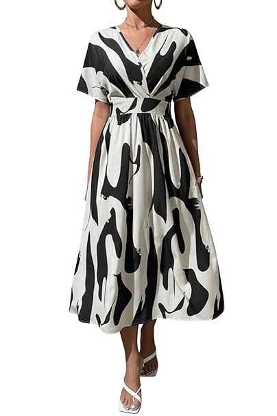 Leriya Fashion Printed Maxi Dress for Women | Trendy Long One Piece Summer Outfit | Lightweight Flared Dress for Casual & Holiday Wear