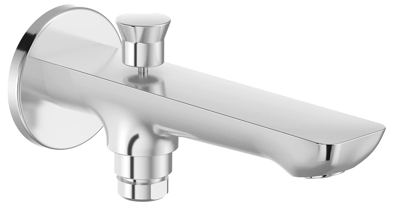 Kohler Fore Arc Bath Spout with Diverter | Single Body Brass, Futuristic Seamless Design, Hidden Aerator, Button Diverter | Durable Bath Shower Tap | Polished Chrome Finish | 5 Yr Warranty