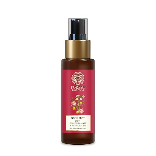 Forest Essentials Fragrant Body Mist Iced Pomegranate & Kerala | Aloe Vera juice infused Perfume Spray to keep Skin Scented & Hydrated Through the Day