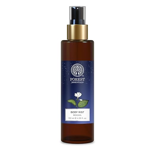 Forest Essentials Cooling Body Mist Mogra | Aloe Vera juice infused Perfume Spray to keep Skin Scented & Hydrated Through the Day
